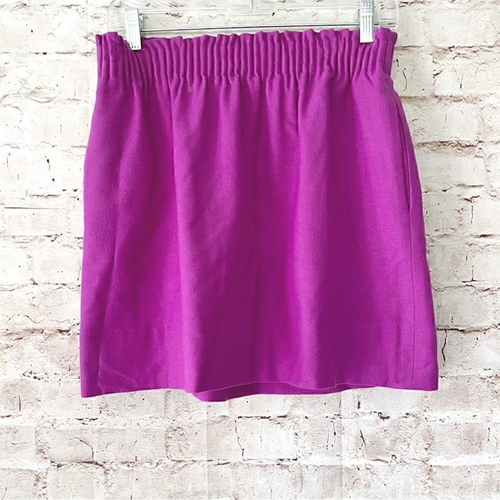 J. Crew vintage wool mini skirt smocked waist